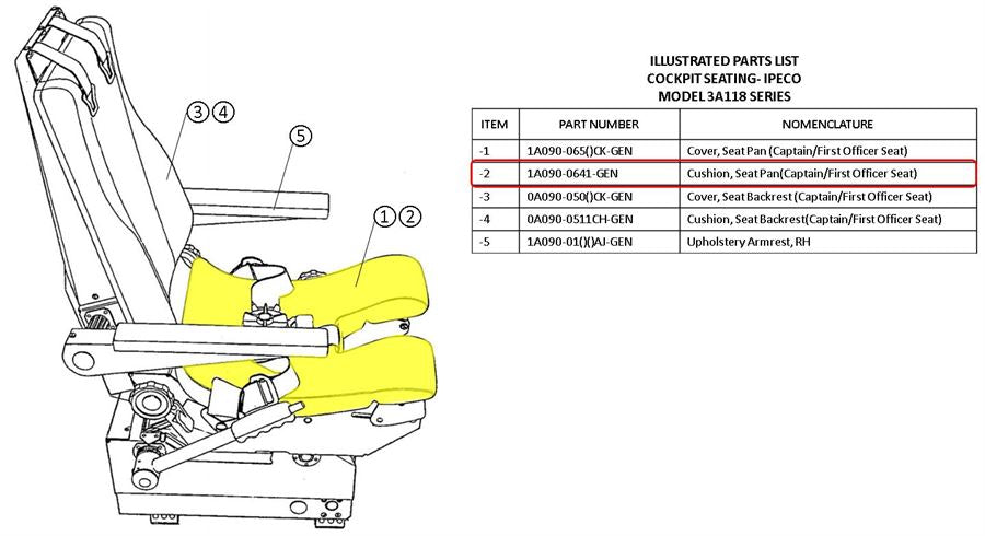 Ipeco 3A118, Seat, Bottom Cushion