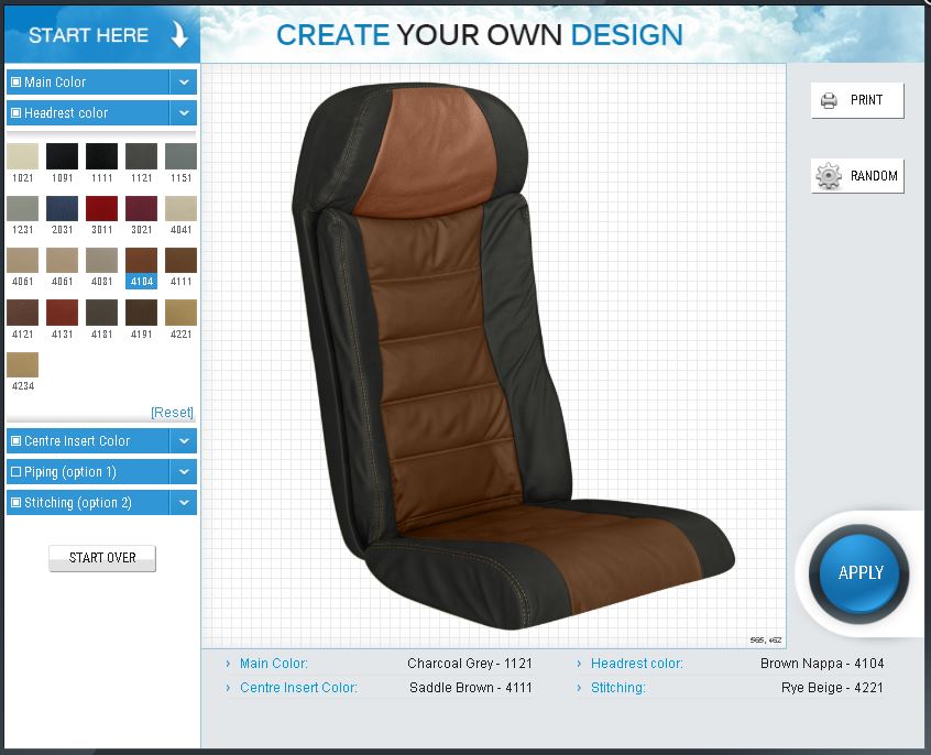 41202007-10() Series, Y Class Seat Covers Embraer