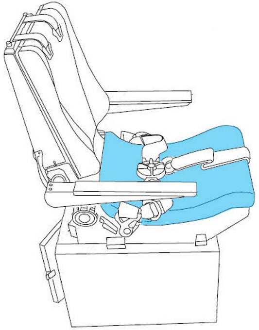 Sheepskin seat pan cover for Boeing 747 Second Observer seat