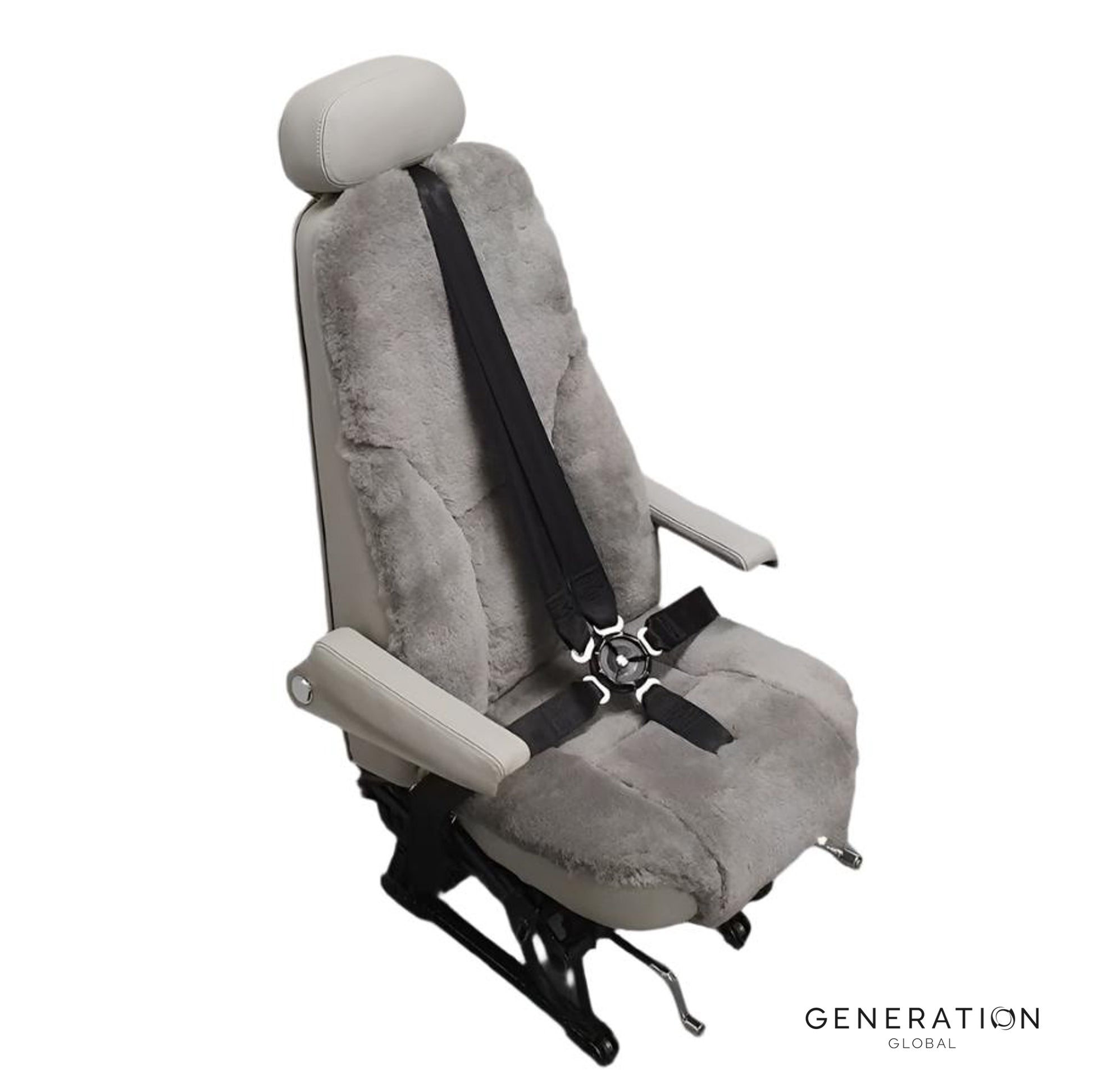Cessna 208 Caravan Aircraft Interior Pilot/Co-Pilot Seat Upholstery – Sheepskin & Leather
