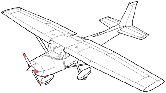 Cessna 152 Intake Bungs & Pitot Tube Cover – Red Vinyl Protection