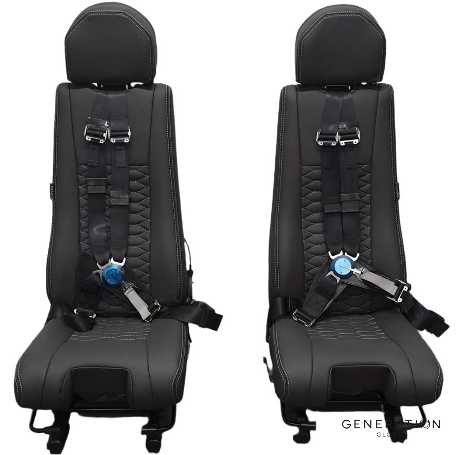 9310 Series Height Adjustable Crew Seat Upholstery Kit for BK 117 helicopter – includes headrest, backrest, and bottom covers with Genlite foam.