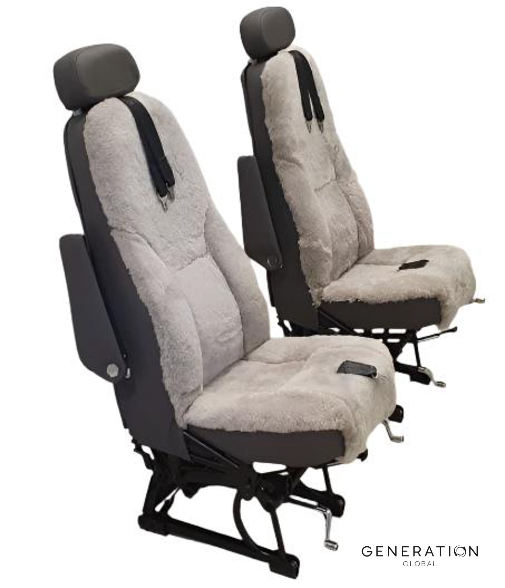 Cessna 208 Caravan Aircraft Interior Pilot/Co-Pilot Seat Upholstery – Sheepskin & Leather