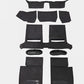 DA40 aircraft full carpet set made from plush WN-120 aviation carpet with mesh binding and velcro attachments, includes rear baggage carpet