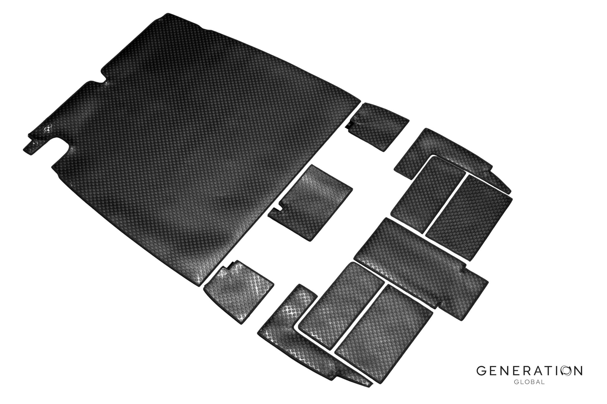 Full MW‑200 vinyl floor set for MD/Hughes 369/500C‑D helicopters with precision‑cut panels and Velcro attachments.