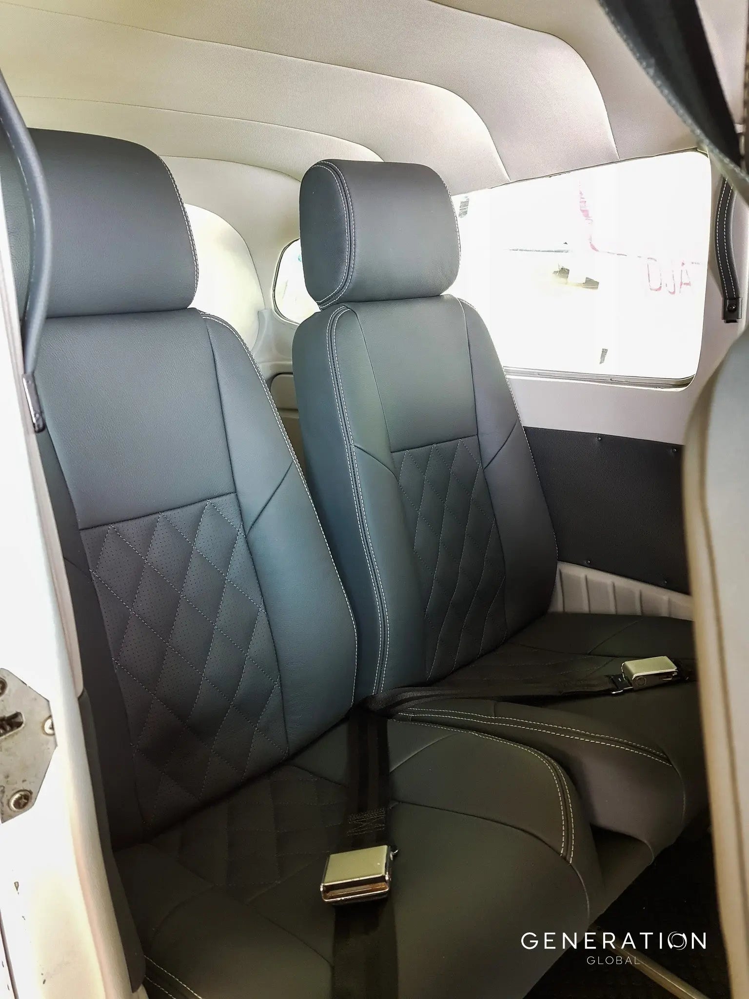 Cessna C180/c185 Middle Bench Seat Upholstery - High Back (1974-81) Leather Kit