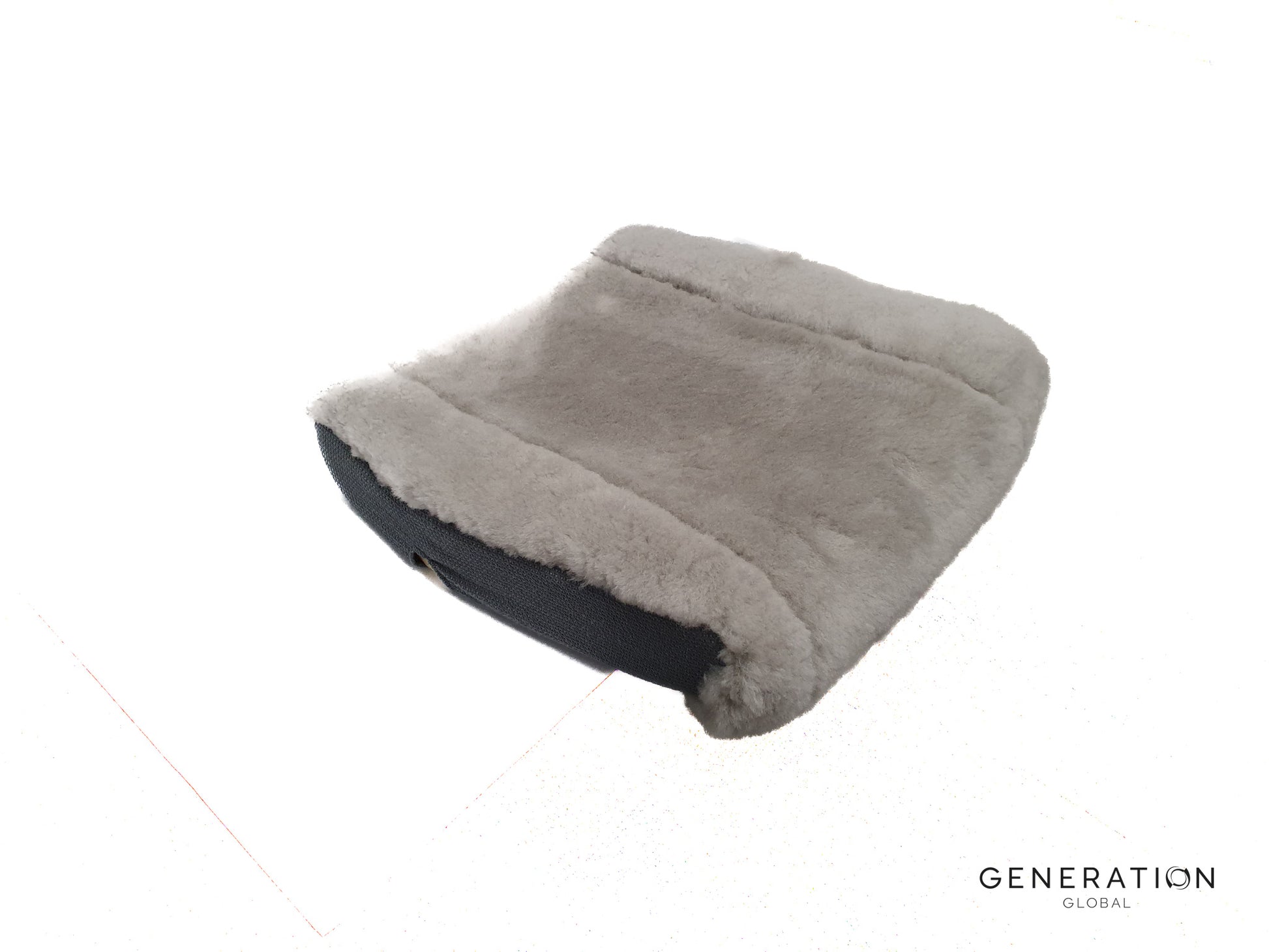 Beech 1900C/D pilot seat pan cover made of sheepskin and aviation leather