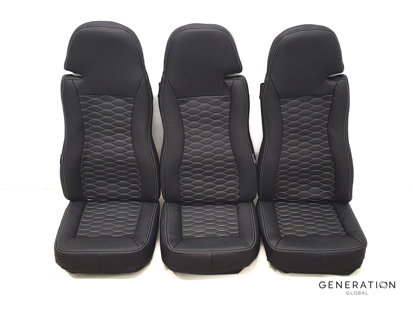 Airbus H120 rear seat assemblies Generation Global set of 3 with aviation leather covers and Genlite foam cushions.