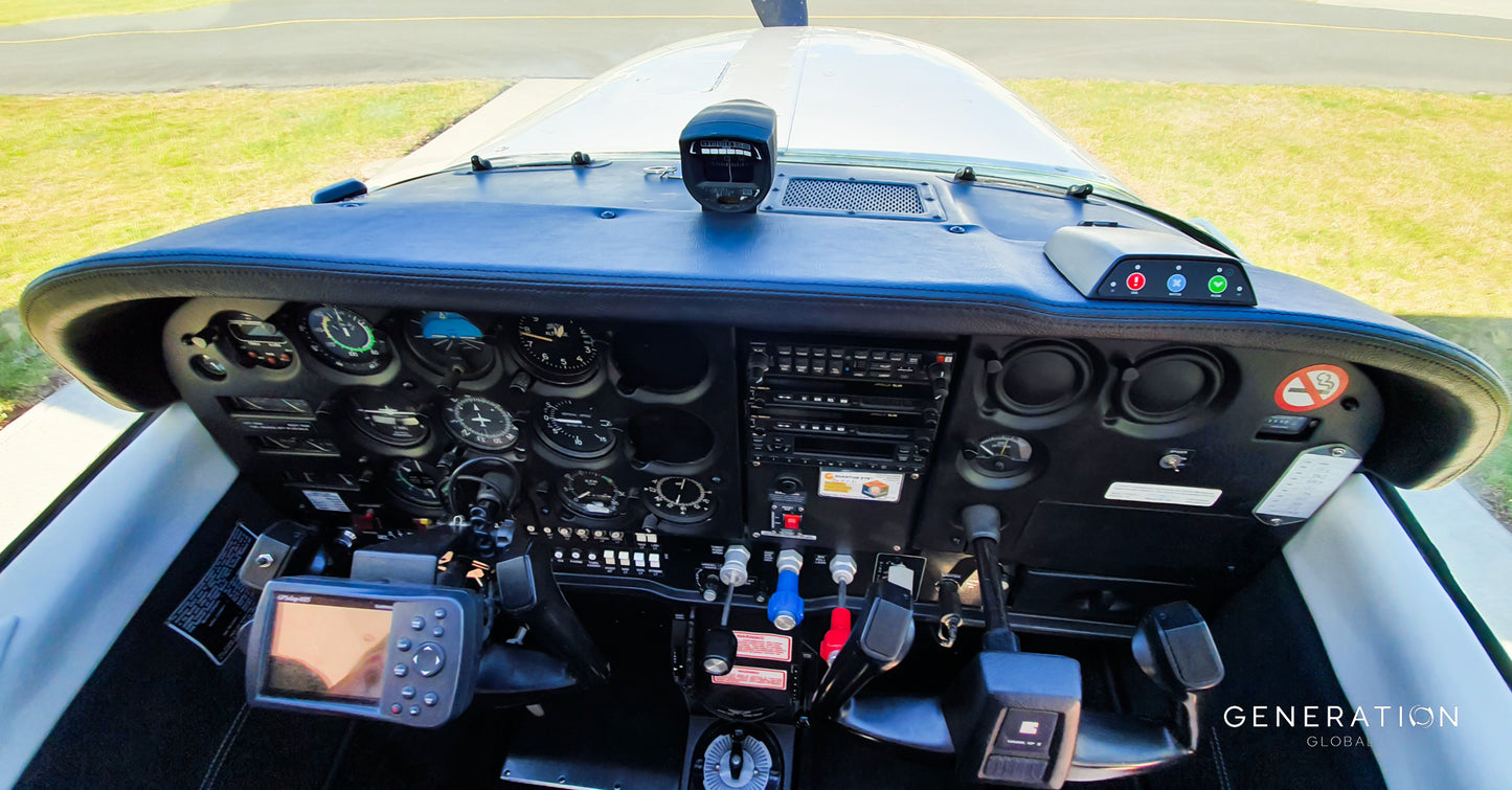 Cessna 172 Aircraft Interior Glareshield Cowl Deck Cover | Black Leather Look Vinyl