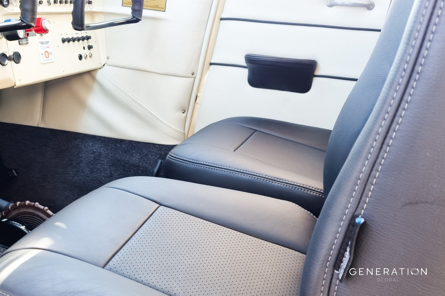 Cessna C180 Aircraft Interior Seat Upholstery Kit | Leather Covers & Cushions