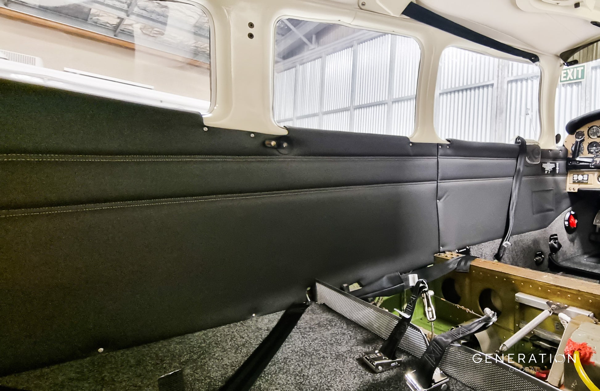 Full set of PA-28 sidewall trim panels with armrest covers