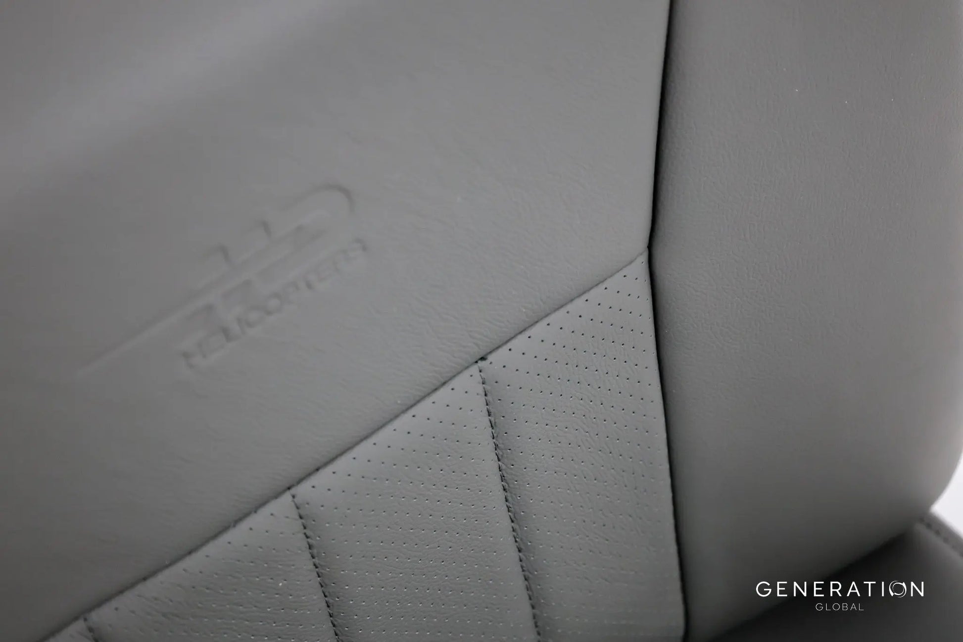 Set of 3 Generation I forward seat assemblies (LH, RH, Centre) for MD/Hughes 500E helicopter with aviation leather and composite backs.
