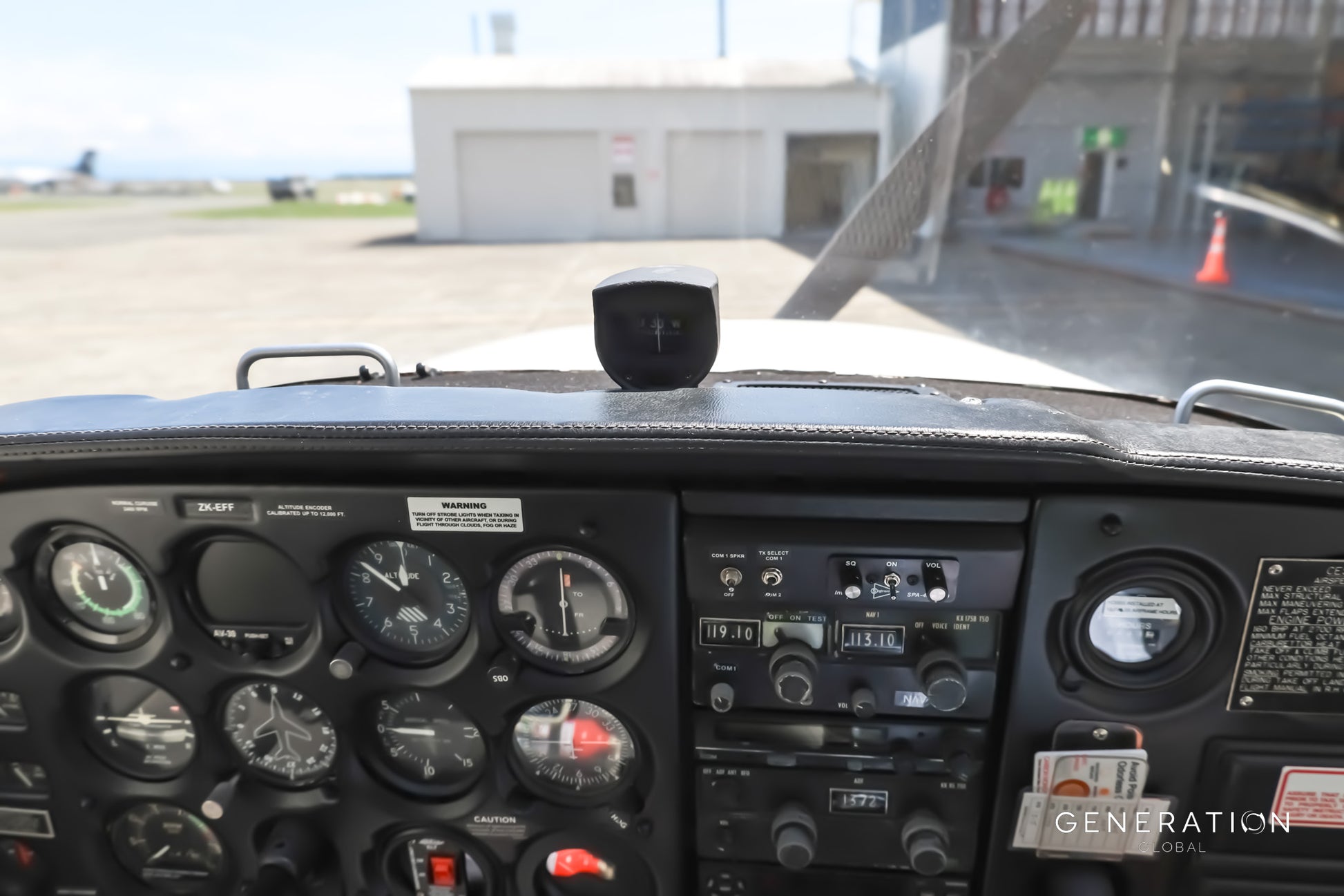 Cessna 172/180 Glareshield Cowl Deck Cover – Black Leather Look Vinyl