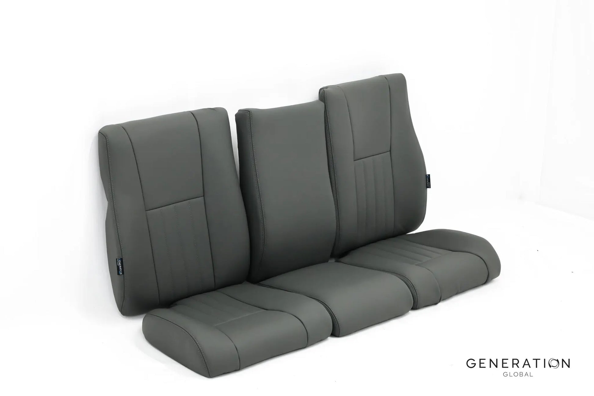 Set of 3 forward seat backrest and bottom assemblies (LH, RH, Centre) for MD/Hughes 369/500 helicopters, Generation I design.
