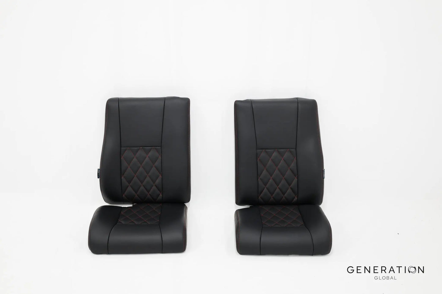 Set of 2 forward seat backrest and bottom assemblies (LH & RH) for MD/Hughes 369/500 helicopters, Generation I design.
