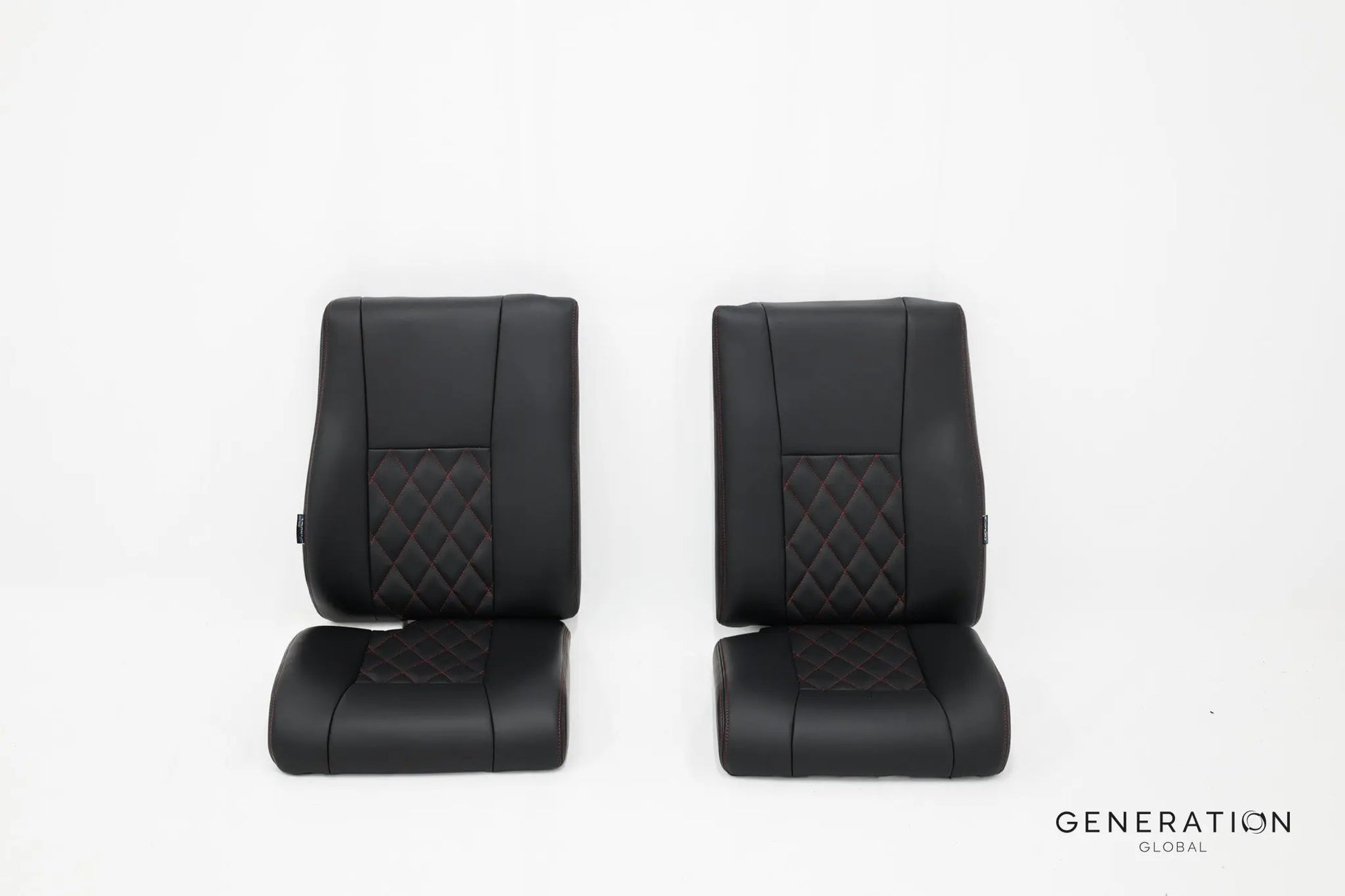 Set of 2 forward seat backrest and bottom assemblies (LH & RH) for MD/Hughes 369/500 helicopters, Generation I design.
