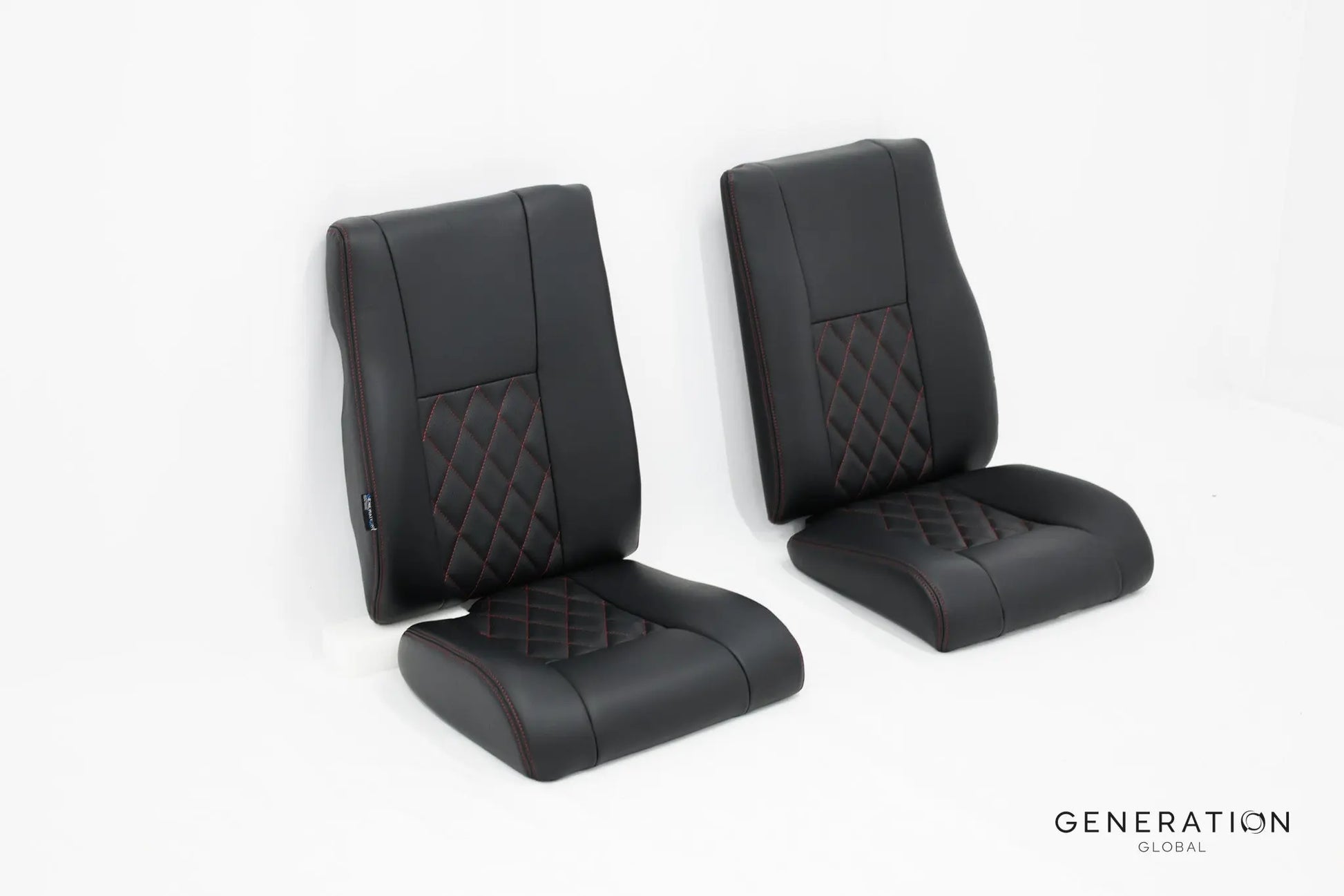 Set of 2 forward seat backrest and bottom assemblies (LH & RH) for MD/Hughes 369/500 helicopters, Generation I design.