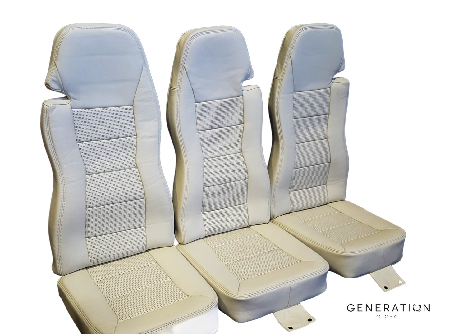 Airbus H120 rear seat assemblies Generation Global set of 3 with aviation leather covers and Genlite foam cushions.