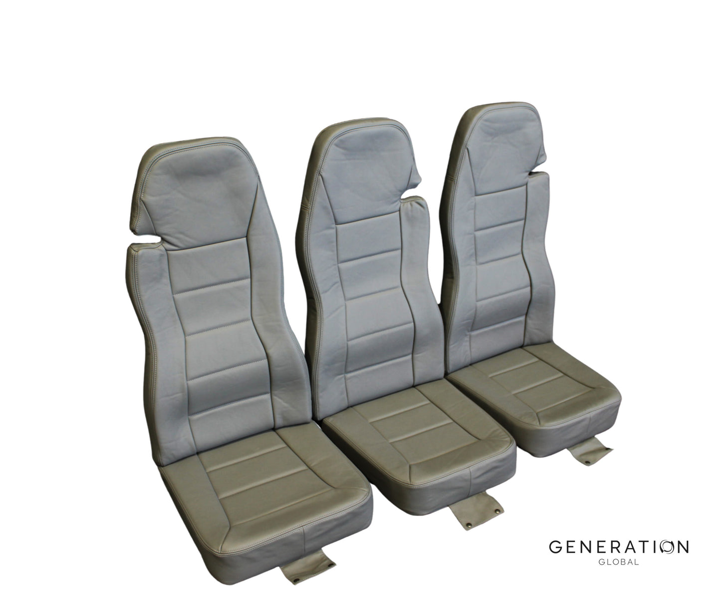 Airbus H120 rear seat assemblies Generation Global set of 3 with aviation leather covers and Genlite foam cushions.