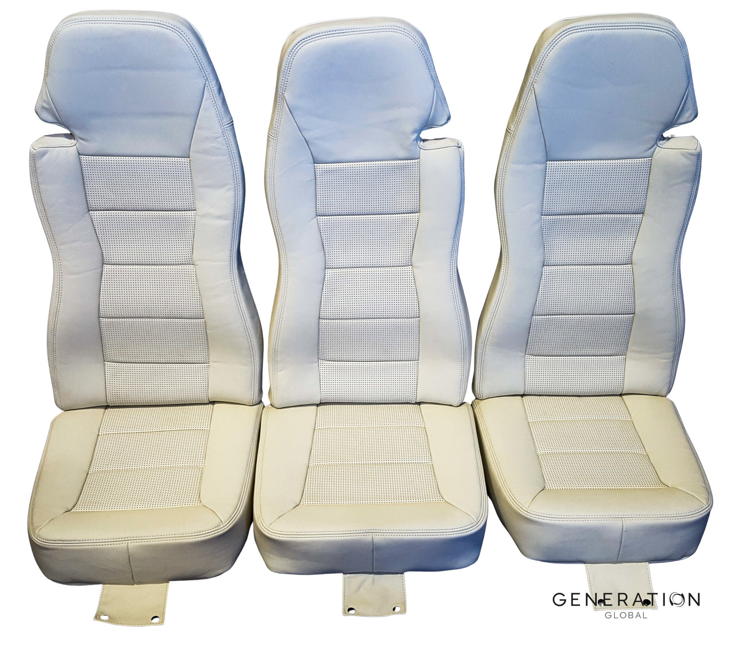 Airbus H120 rear seat assemblies Generation Global set of 3 with aviation leather covers and Genlite foam cushions.