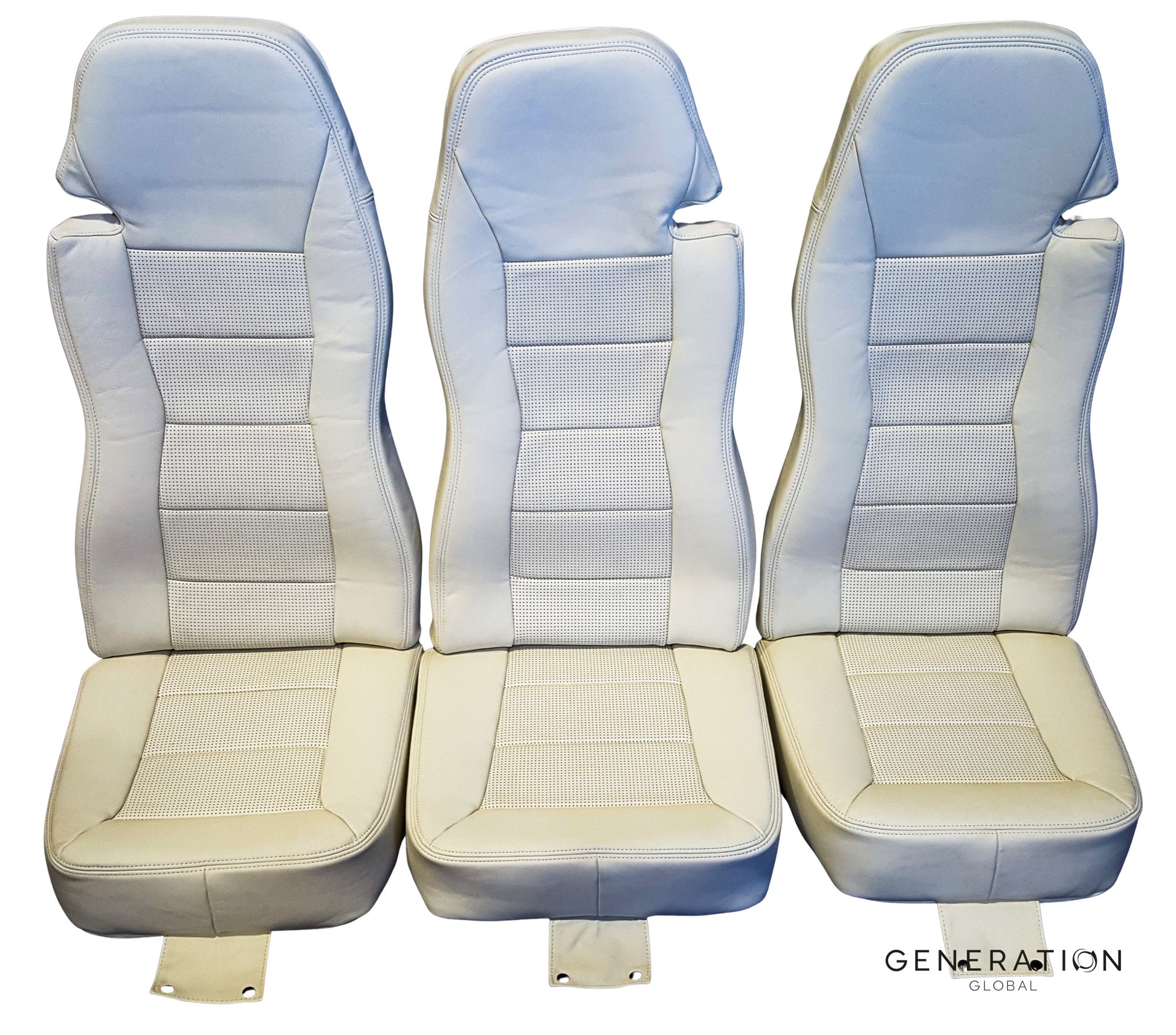 Airbus H120 rear seat assemblies Generation Global set of 3 with aviation leather covers and Genlite foam cushions.