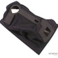 Pilot cyclic boot for MD/Hughes 369 and 500 helicopters with black stretch fabric, ABS surround, and leather‑reinforced holes.