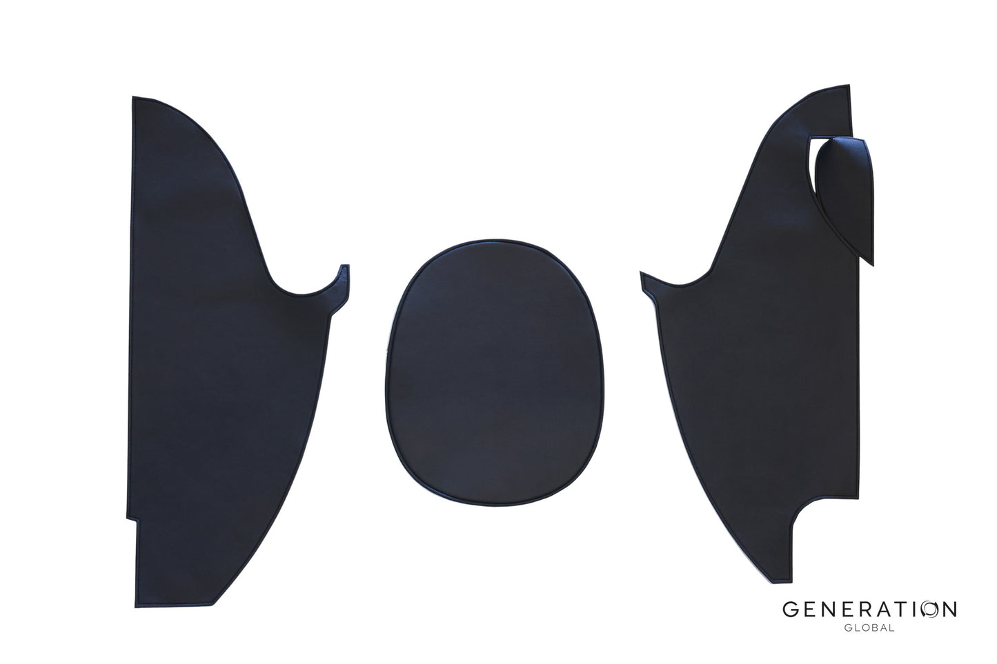 Airbus H130 helicopter ceiling panels, set of 3, made from high-density foam wrapped in vinyl with decorative stitching, FAA and EASA approved.