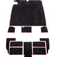 Full WN‑120 aviation carpet set for MD/Hughes 369/500 C‑D helicopters with mesh binding and Velcro installation.