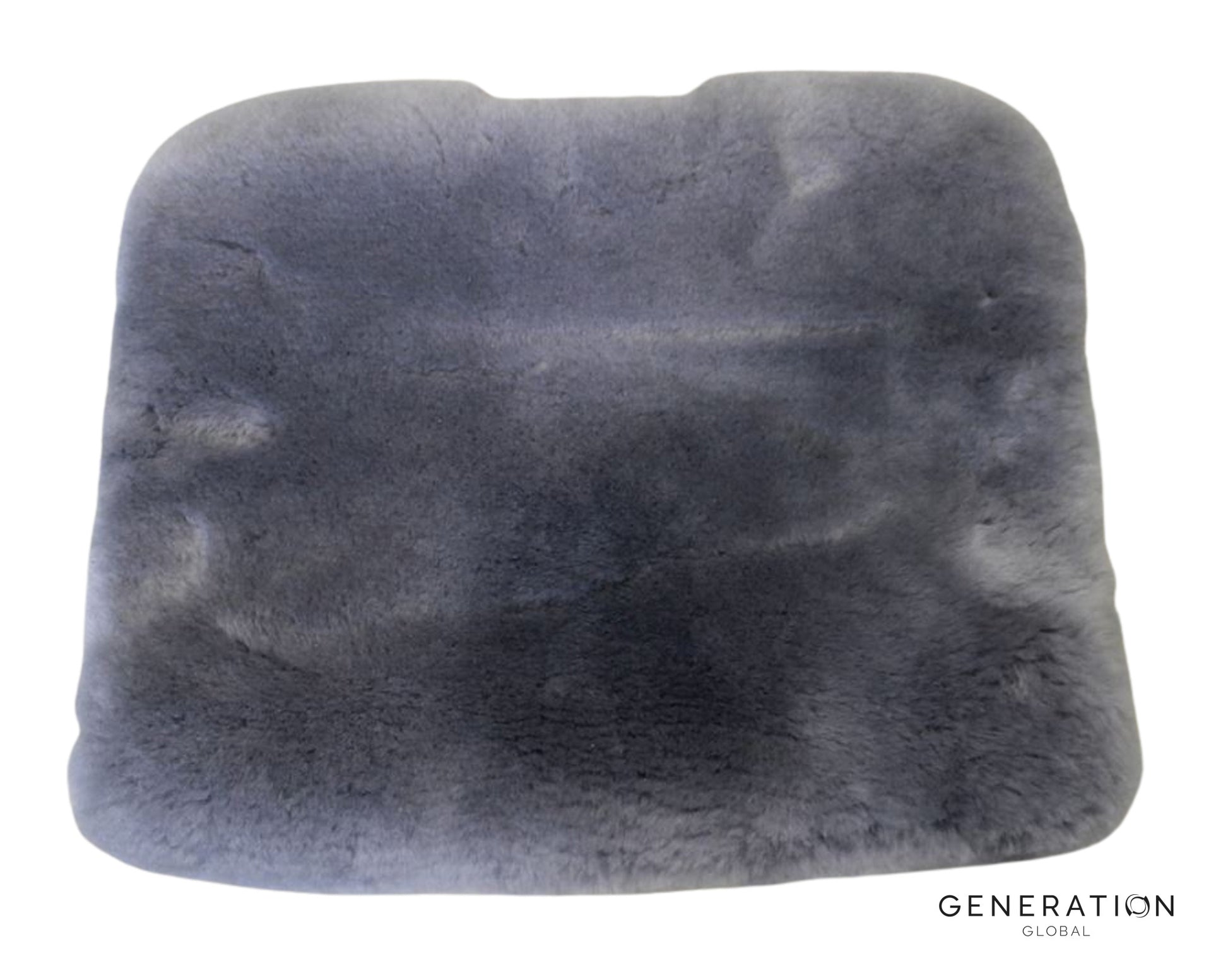 Grey sheepskin seat back upper cover for Bombardier Q300/Q400 – designed for Captain/First Officer seats, OEM Goodrich, certified and cockpit-ready.