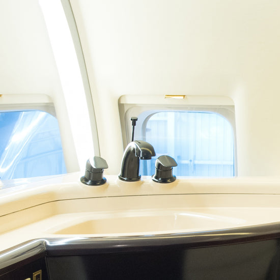 Custom-designed jet interior featuring premium tap wear