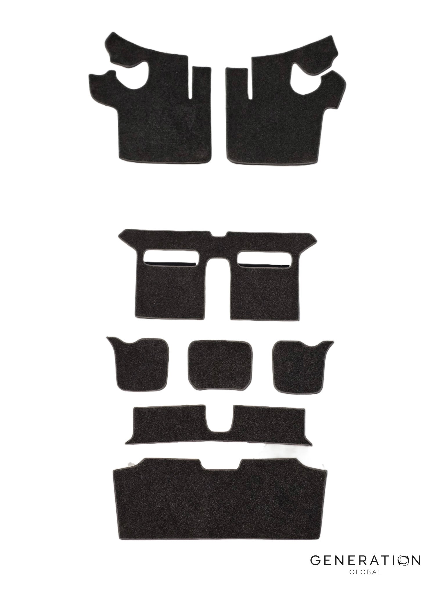 DA40 aircraft full carpet set made from plush WN-120 aviation carpet with mesh binding and velcro attachments, includes rear baggage carpet