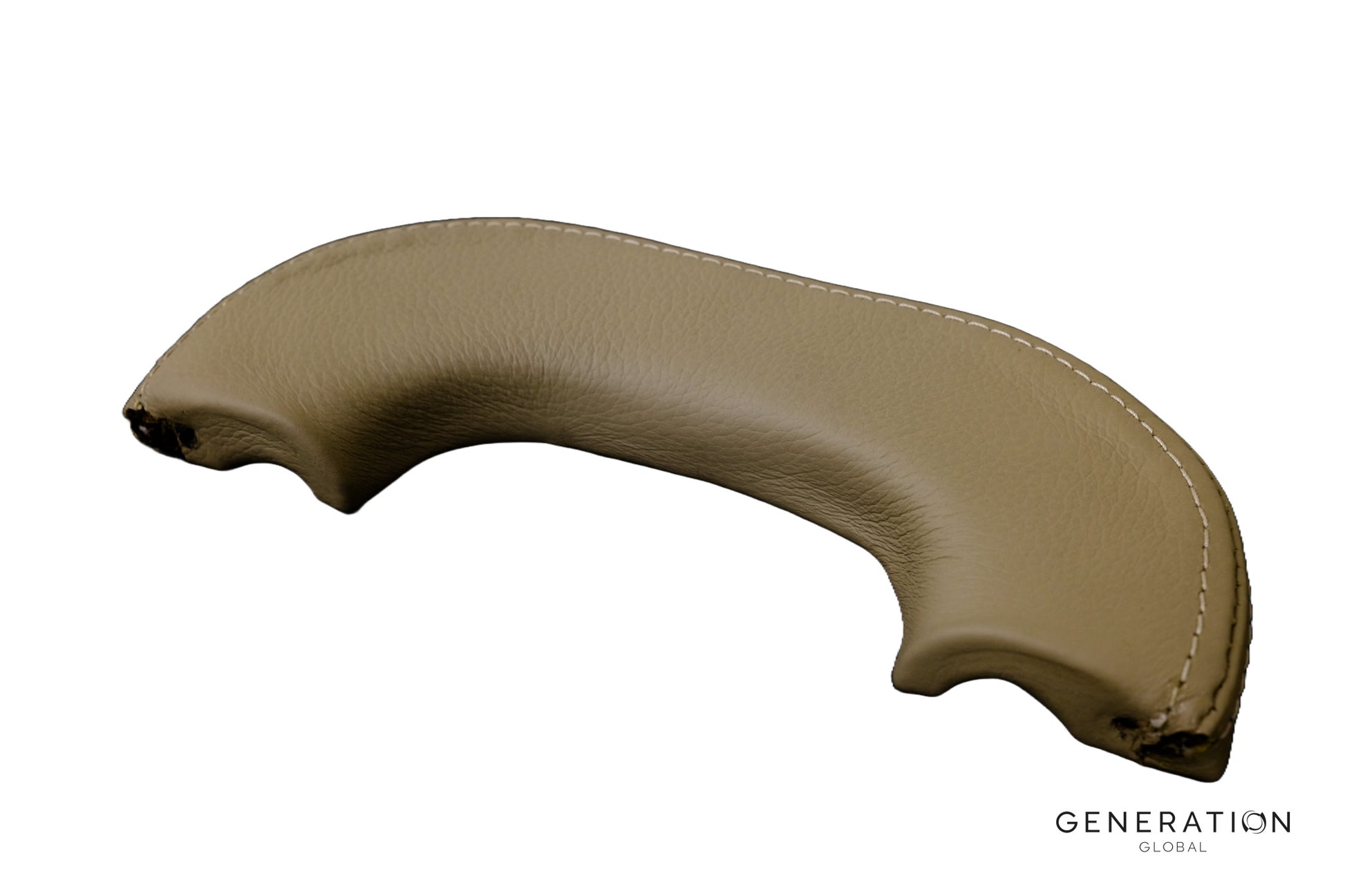 Piper PA-28-140 leather armrest pad set with aviation-grade leather upholstery, foam padding, and steel backing.