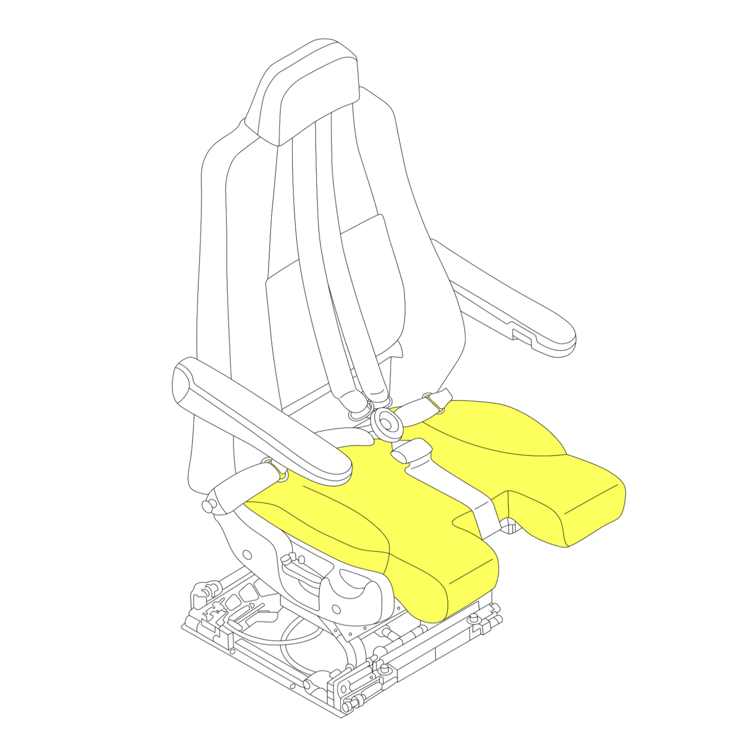 Embraer E170/175 E190/195 Cushion, Seat Pan, Captain/First Officer
