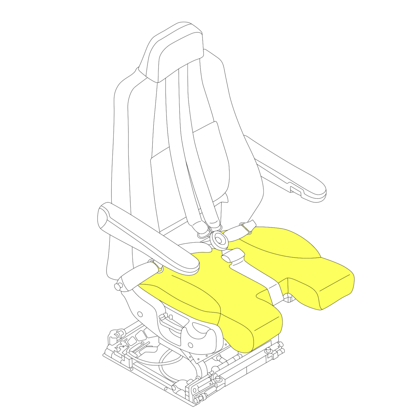Embraer E170/175 E190/195 Cushion, Seat Pan, Captain/First Officer
