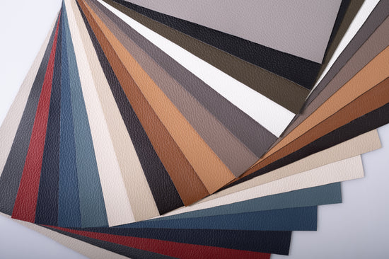 Close-up of certified aviation leather used in aircraft interiors