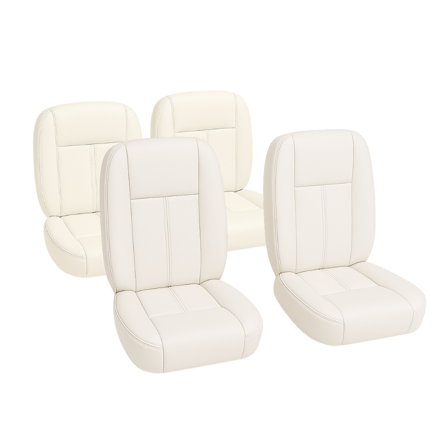 Premium aviation leather seat covers for Piper PA-28-140 aircraft seats, designed for DIY interior restoration and long-lasting durability.