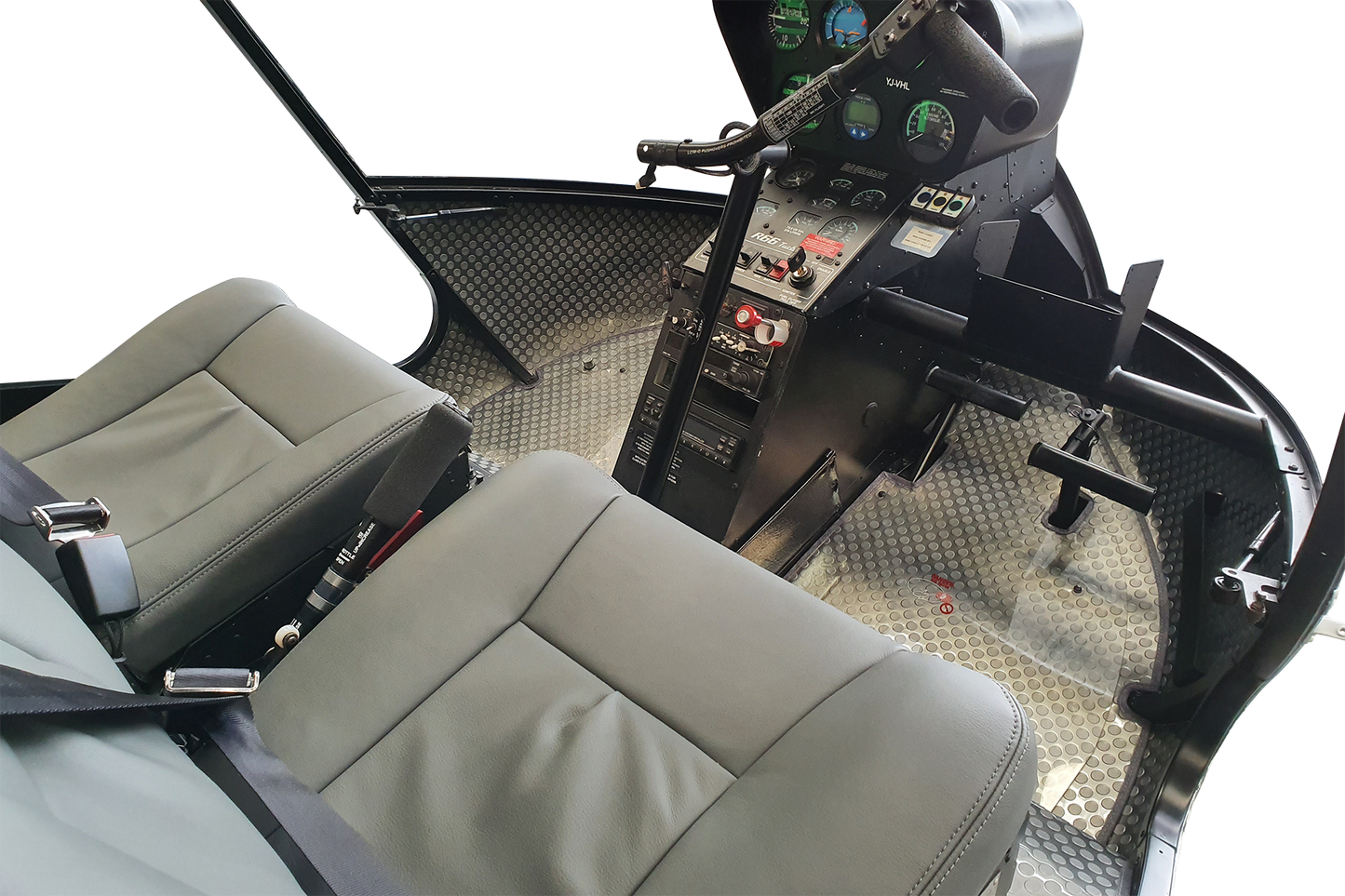 High-quality vinyl flooring set for Robinson R66 helicopter