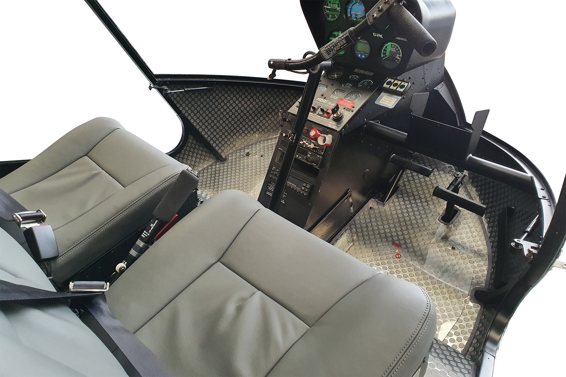 High-quality vinyl flooring set for Robinson R66 helicopter