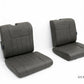 Set of 2 Generation I forward seat assemblies (LH and RH) for MD/Hughes 500E with aviation leather and composite backing.