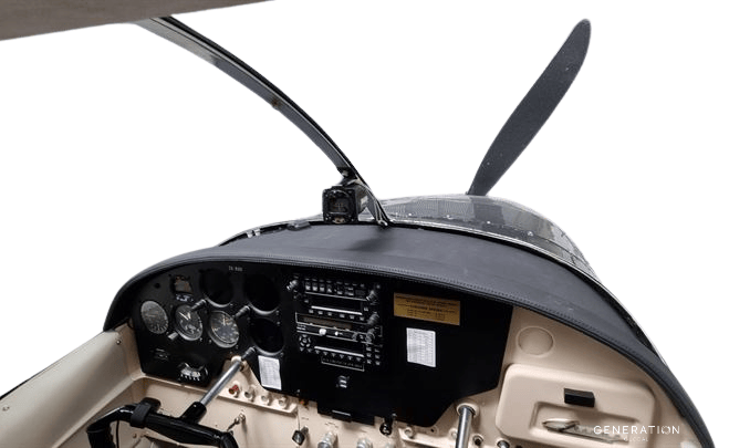 Cessna 182 Aircraft Interior Glareshield Cowl Deck Cover | Black Leather Look Vinyl