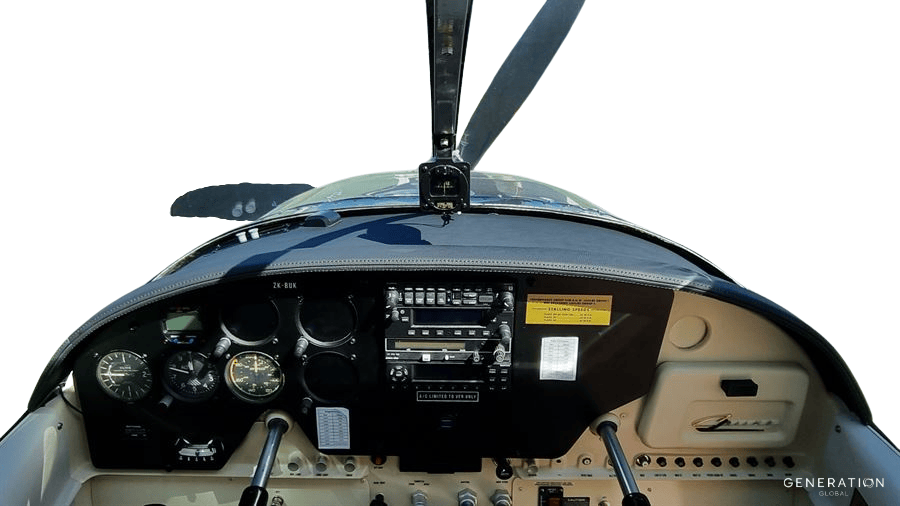 Cessna 182 Aircraft Interior Glareshield Cowl Deck Cover | Black Leather Look Vinyl
