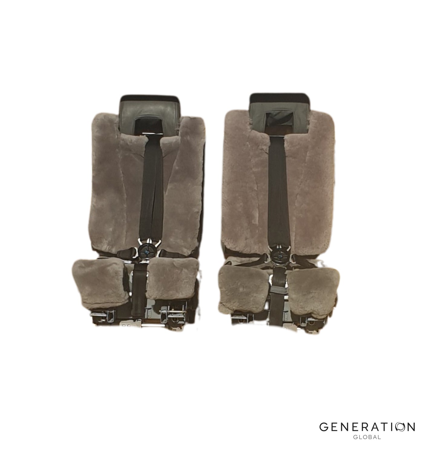 Crew Seat Bottom Cover for Fokker 50 – Sheepskin & CS-50 Fabric – IPECO OEM – FAA/EASA Certified