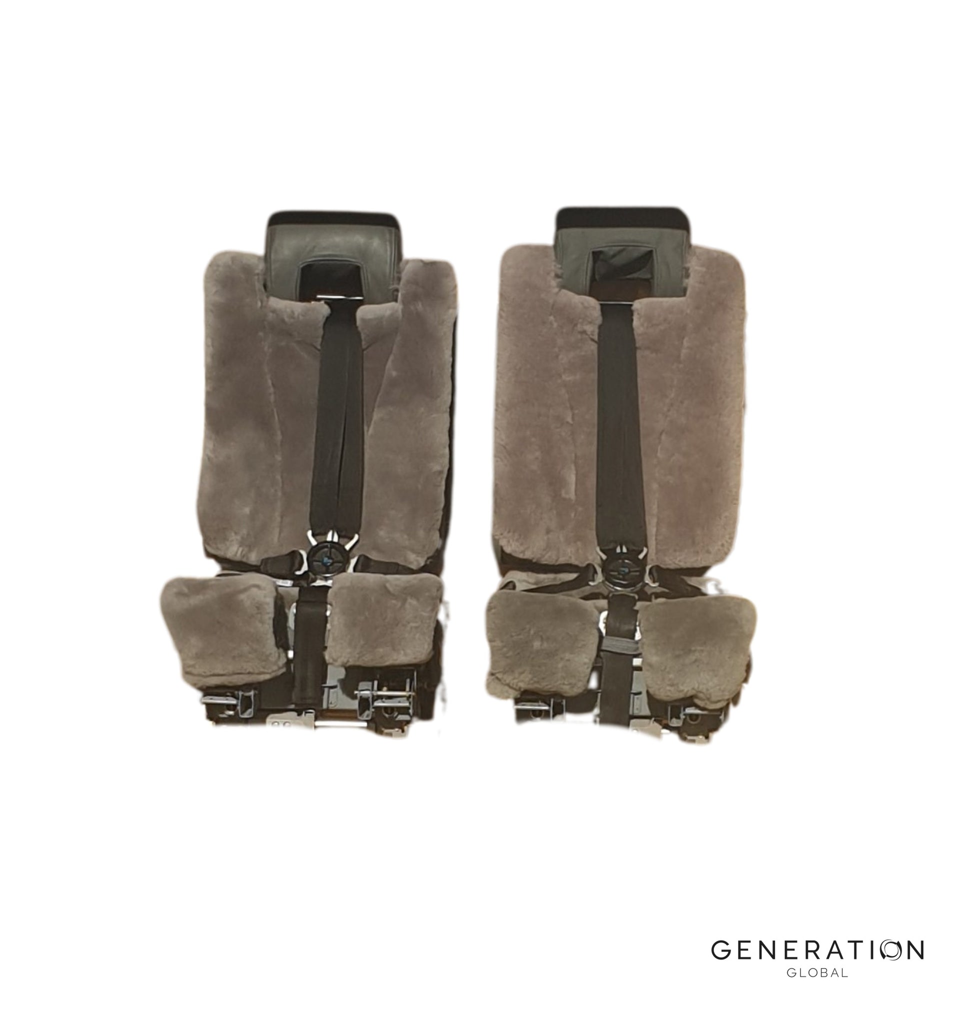 Crew Seat Bottom Cover for Fokker 50 – Sheepskin & CS-50 Fabric – IPECO OEM – FAA/EASA Certified