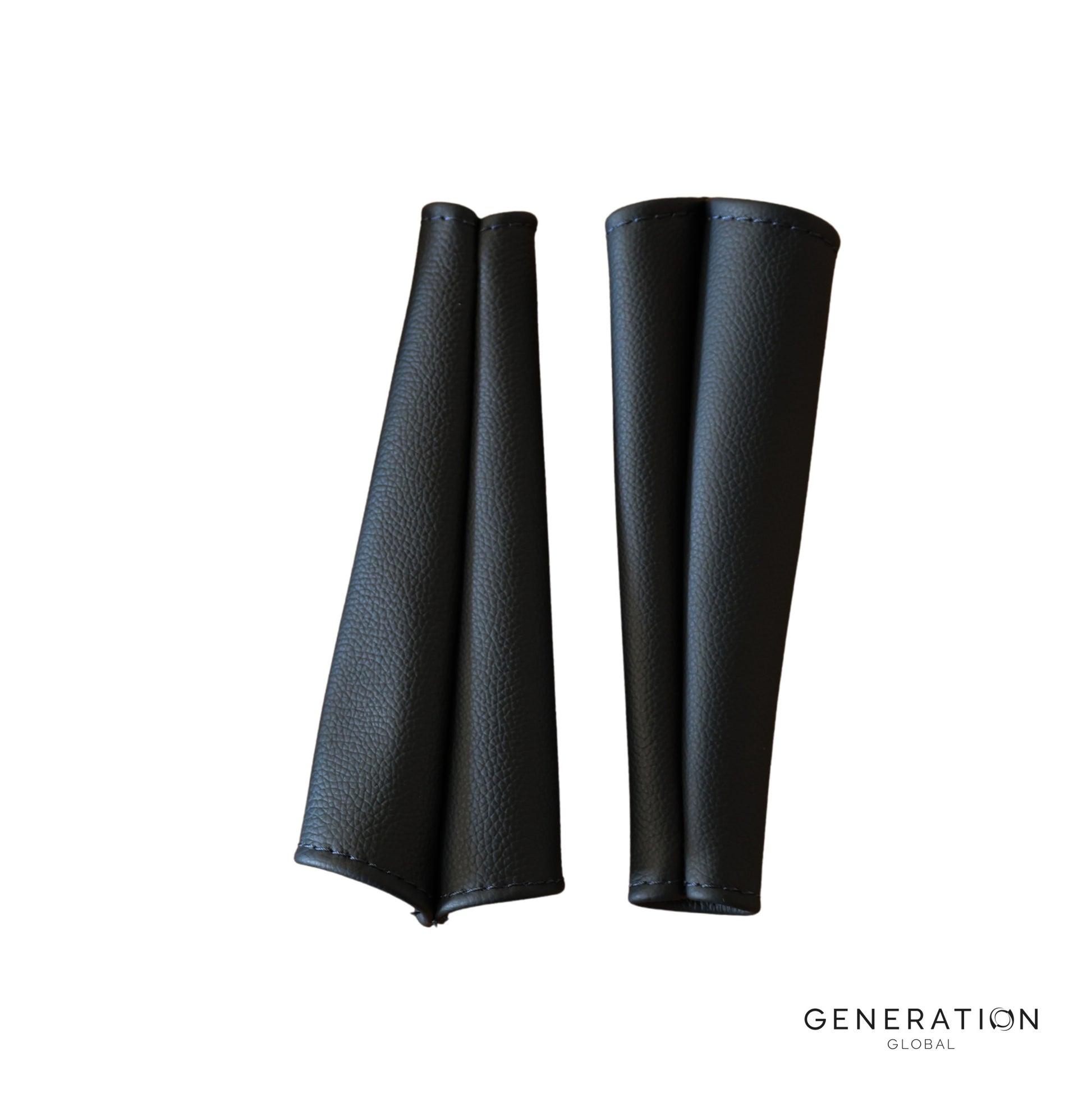 Two-piece Piper PA-28 rear seatbelt boot kit made from durable aviation-grade leather.