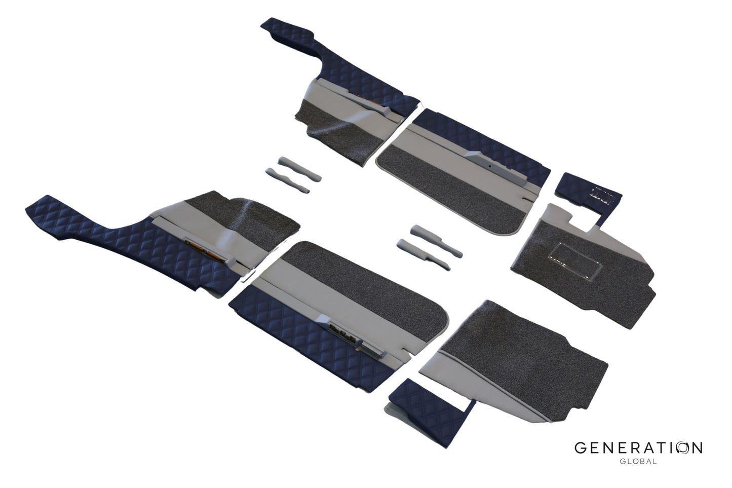 Cessna 182 Aircraft Interior Sidewall Trim Panels | Full Interior Kit with Custom Colours