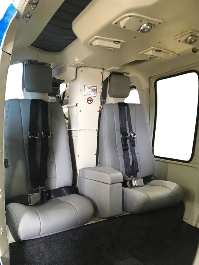 Bell 206L aft seat assemblies in aviation leather
