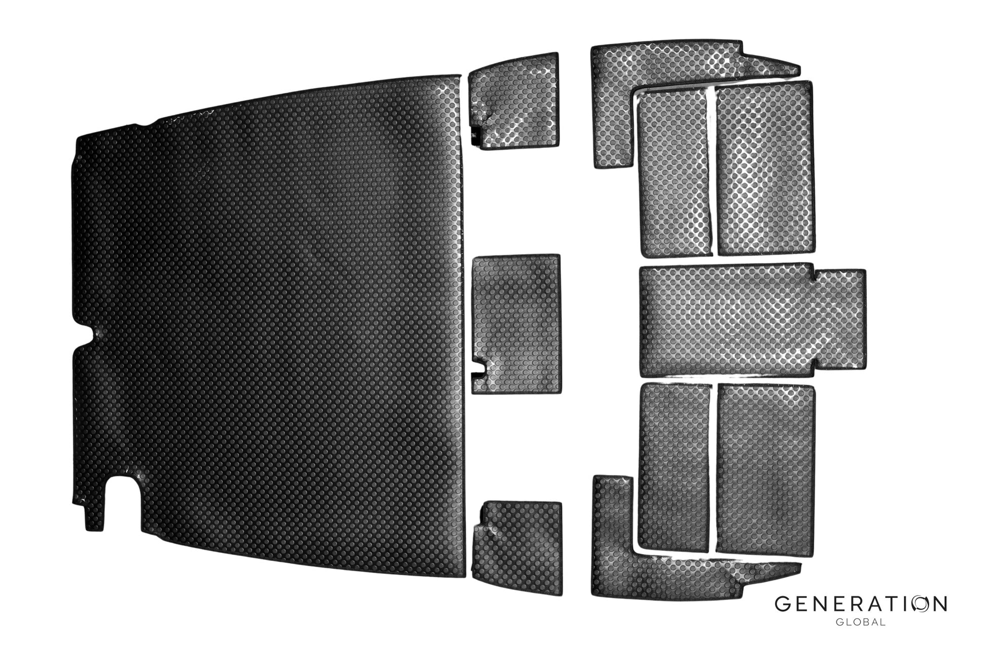 Full MW‑200 vinyl floor set for MD/Hughes 369/500C‑D helicopters with precision‑cut panels and Velcro attachments.